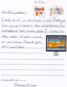 letter8 from Student online Times Alive